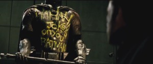 Joker defaces Batsuit