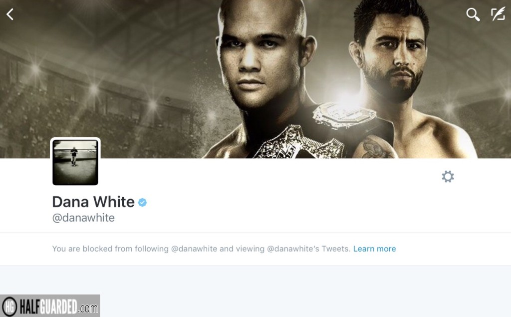 Dana white Twitter block