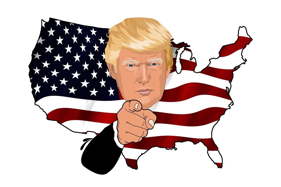 america trump flag map