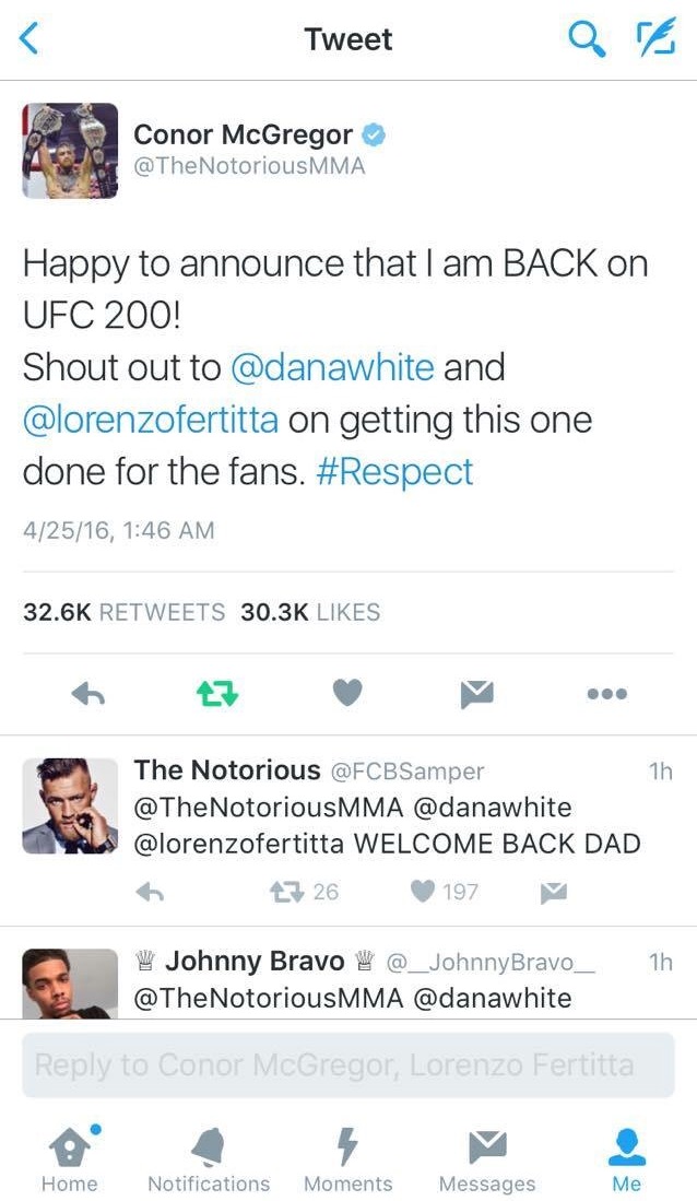 conor mcgregor tweet