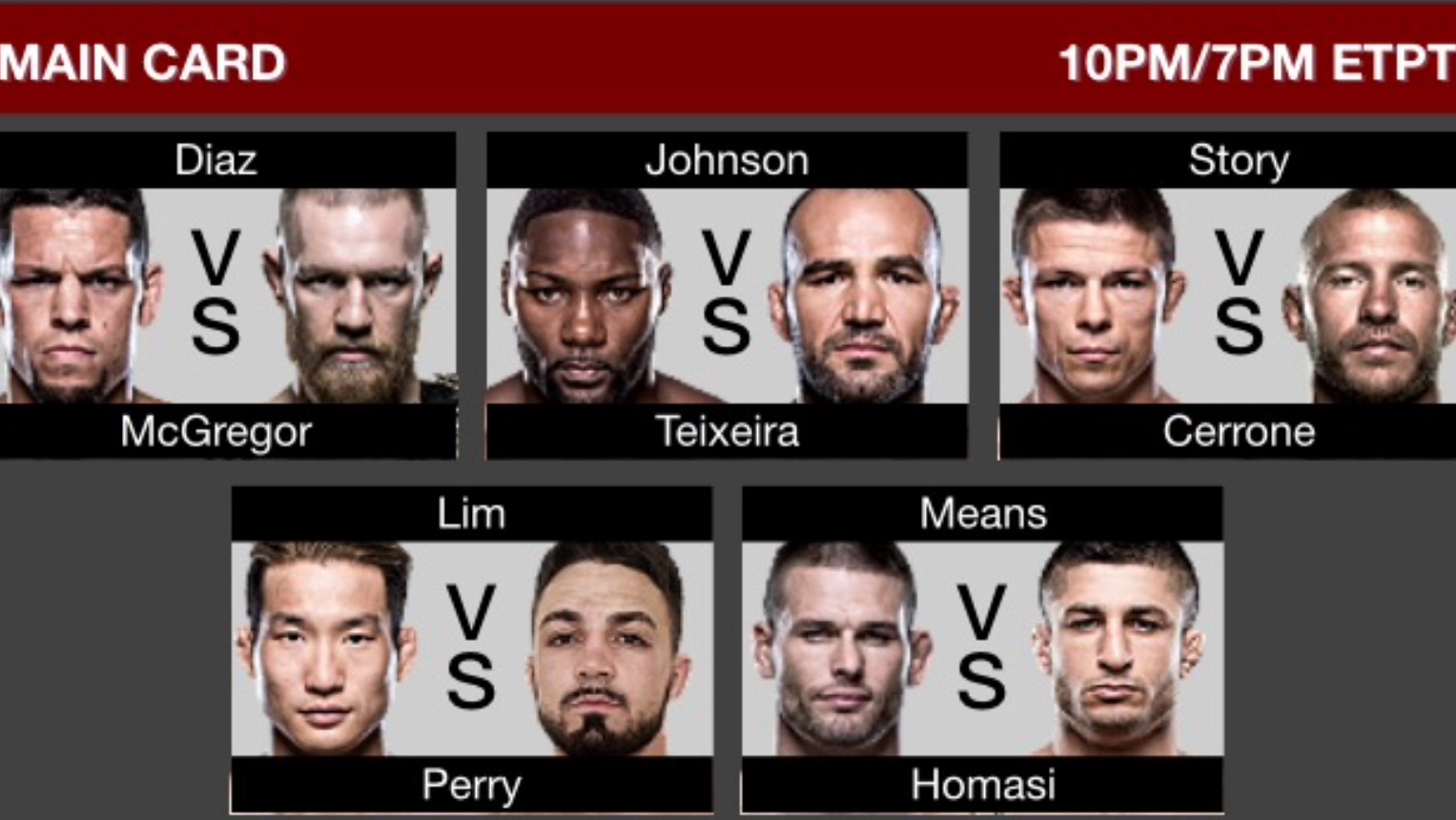 UFC 202 card