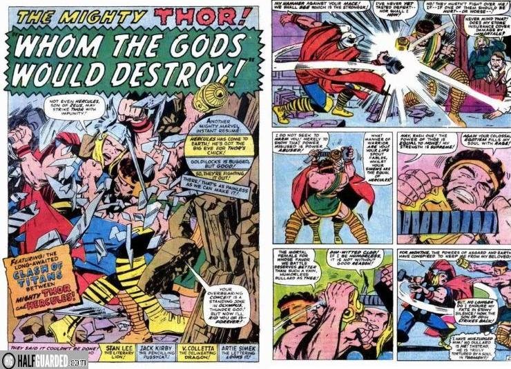 thor vs hercules - best comic book fights