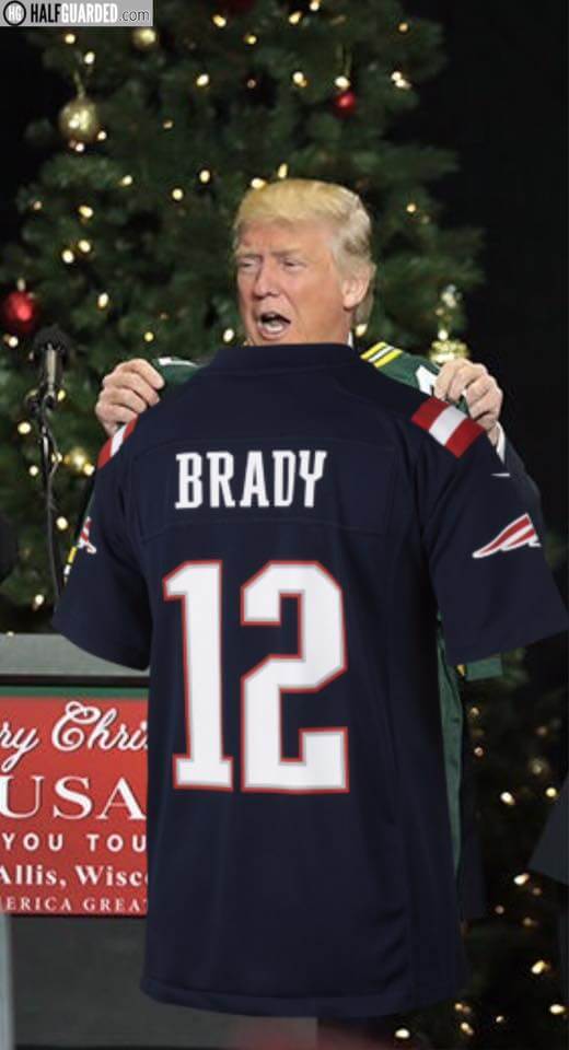 trump with brady shirt meme